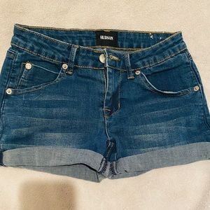 Hudson girls cuffed jean shorts with flap pockets